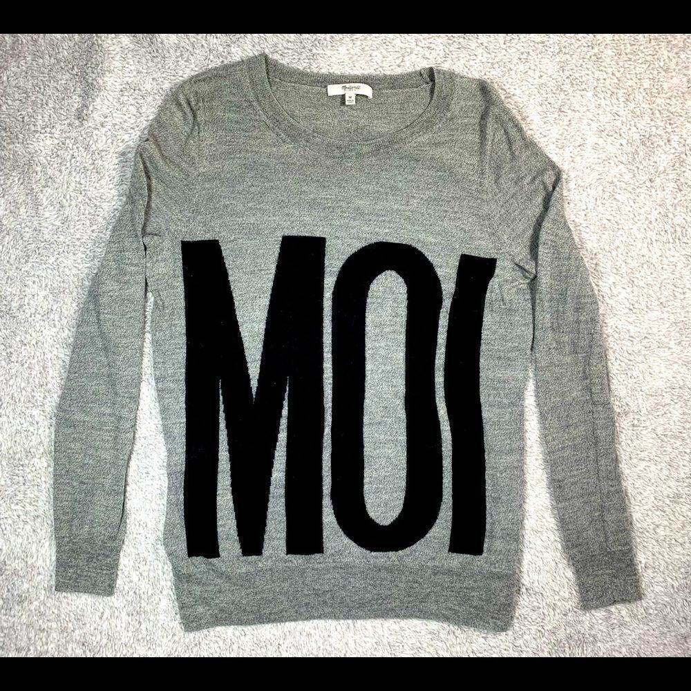 Madewell 1937 MOI Grey Pullover Sweater Medium‎